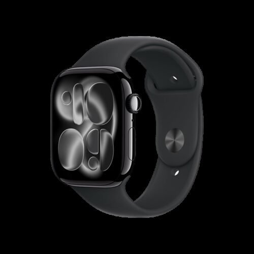 Apple Watch Series 11 GPS 46mm Jet Black Aluminium Case With Black Sport Band MEUW4 M/L
