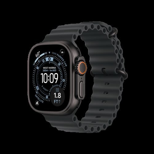 Apple Watch Ultra 3 49mm Black Titanium Case+Black Ocean Band MF0J4
