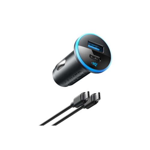 Anker 323 Car Charger (52.5W) Black, USB-A - 22.5W Charging, USB-C - 30W Charging