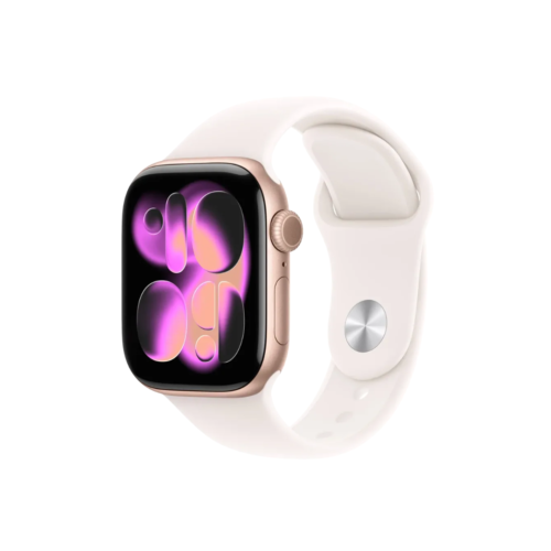 Untitled design - 1 Apple Watch 11 GPS 42mm Rose Gold Aluminium Case with Light Blush Sport Band